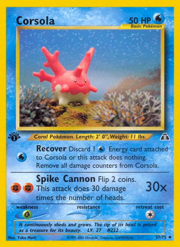 Corsola (37/75) [Neo Discovery 1st Edition] | Golgari Games