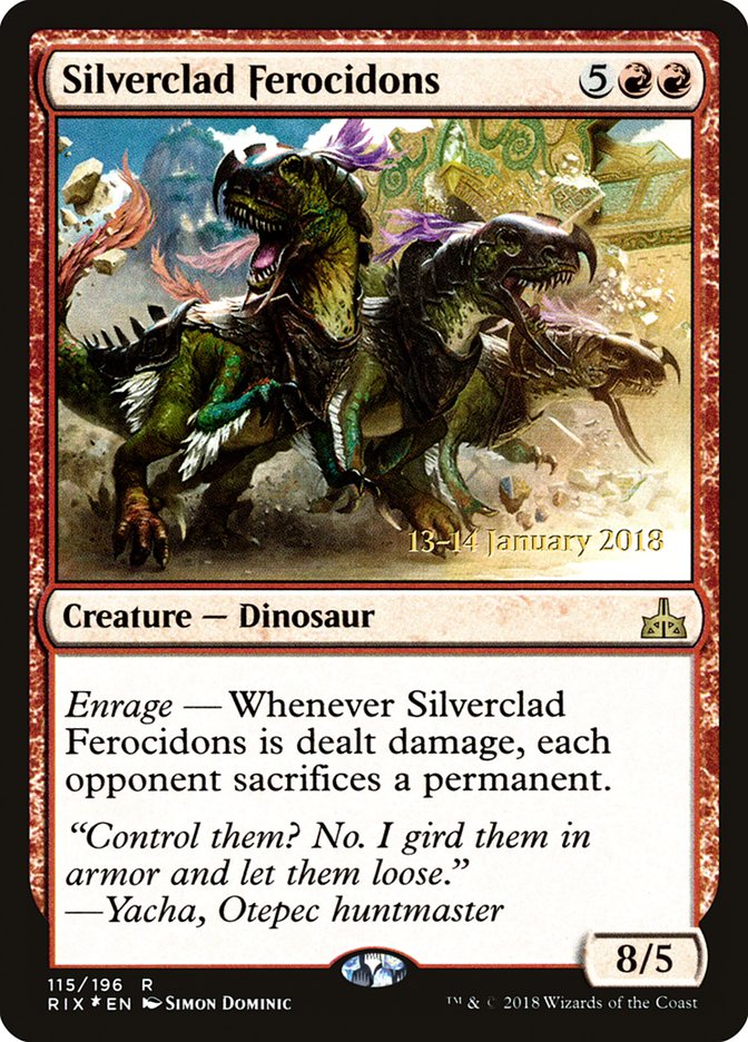 Silverclad Ferocidons [Rivals of Ixalan Prerelease Promos] | Local Legends