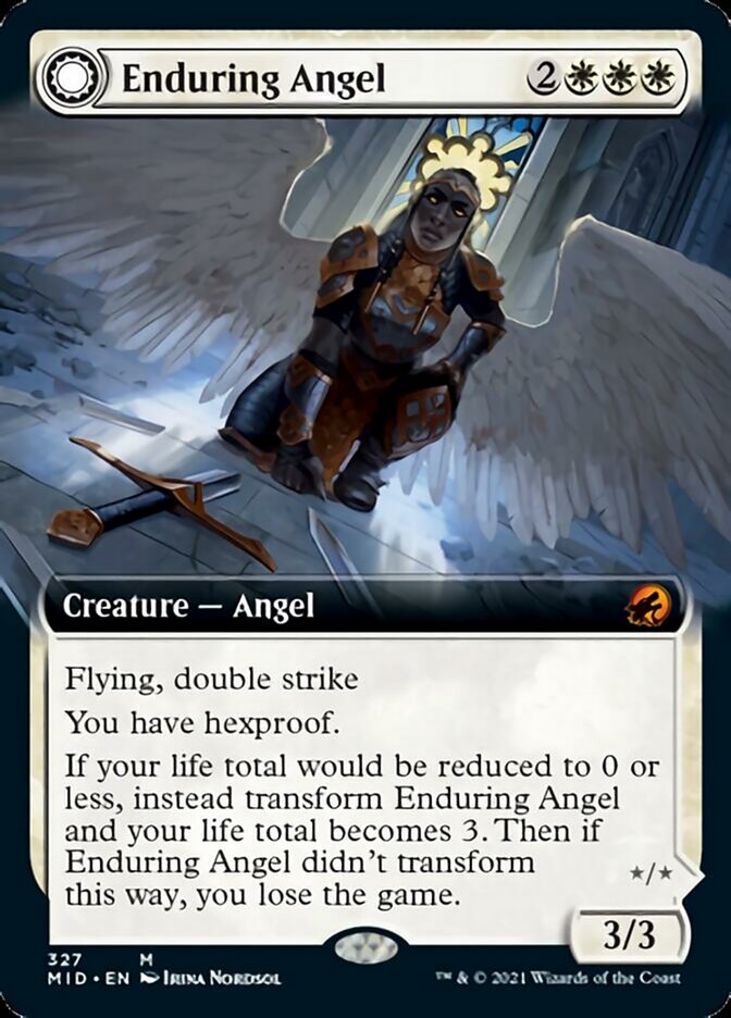 Enduring Angel // Angelic Enforcer (Extended Art) [Innistrad: Midnight Hunt] | Golgari Games