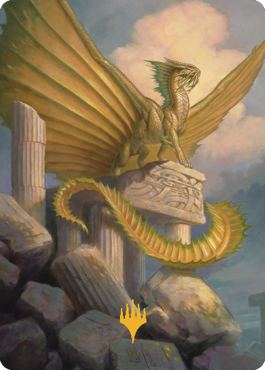 Ancient Gold Dragon Art Card (05) (Gold-Stamped Signature) [Commander Legends: Battle for Baldur's Gate Art Series] | Golgari Games