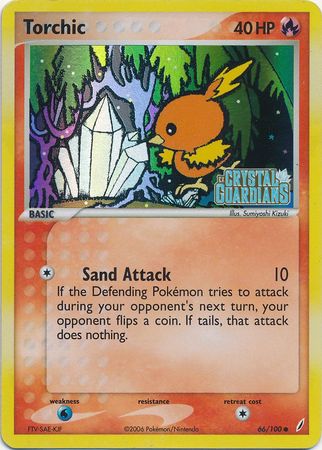 Torchic (66/100) (Stamped) [EX: Crystal Guardians] | Golgari Games