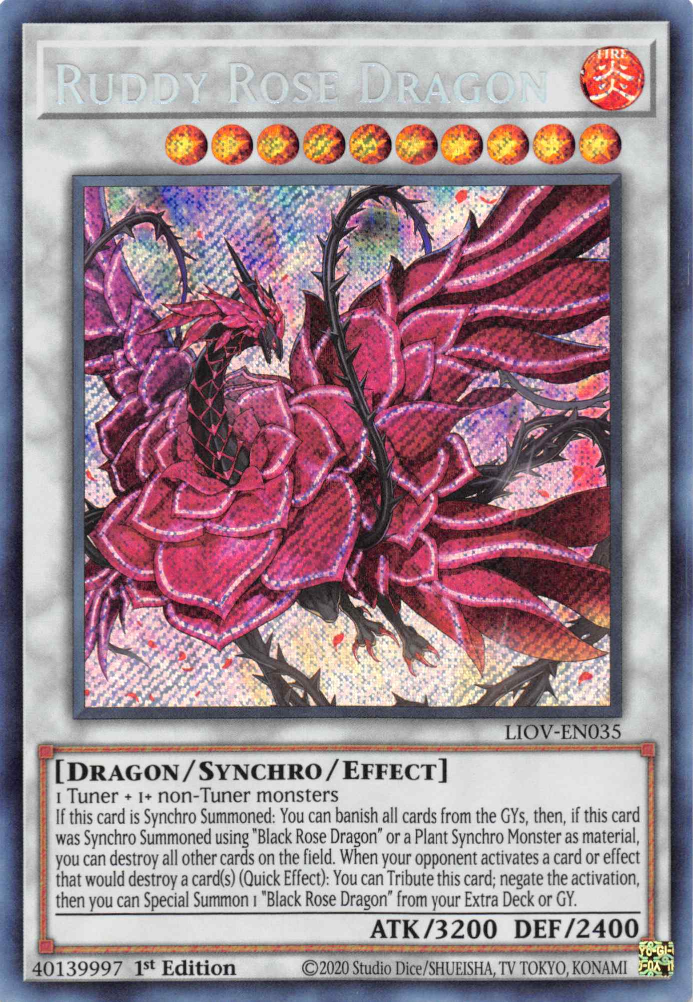 Ruddy Rose Dragon [LIOV-EN035] Secret Rare | Golgari Games