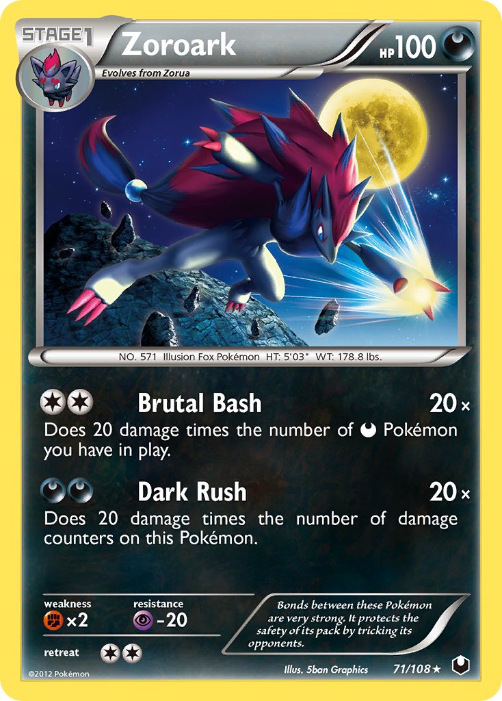 Zoroark (71/108) (Cracked Ice Holo) (Theme Deck Exclusive) [Black & White: Dark Explorers] | Golgari Games