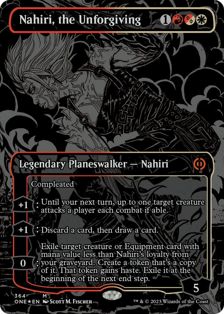 Nahiri, the Unforgiving (Oil Slick Raised Foil) [Phyrexia: All Will Be One] | Golgari Games