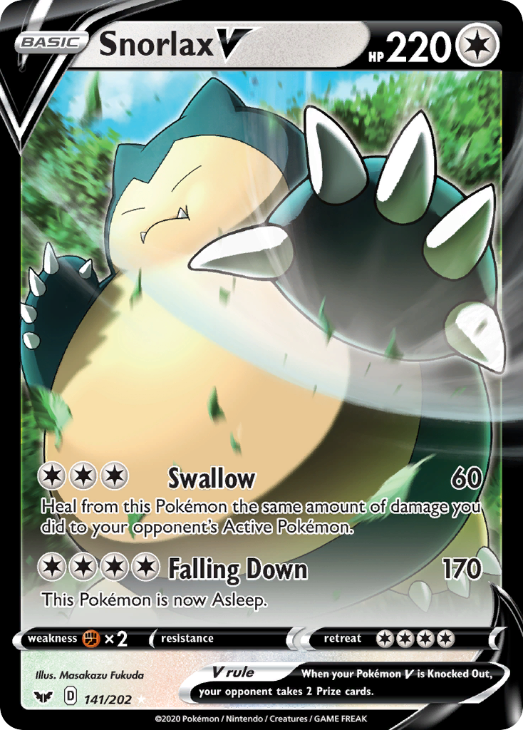 Snorlax V (141/202) (Oversized) [Sword & Shield: Base Set] | Golgari Games