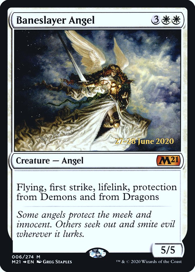 Baneslayer Angel [Core Set 2021 Prerelease Promos] | Golgari Games