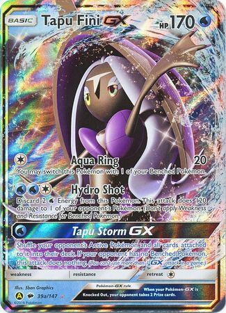 Tapu Fini GX (39/147) (Alternate card) (Jumbo Card) [Sun & Moon: Burning Shadows] | Golgari Games