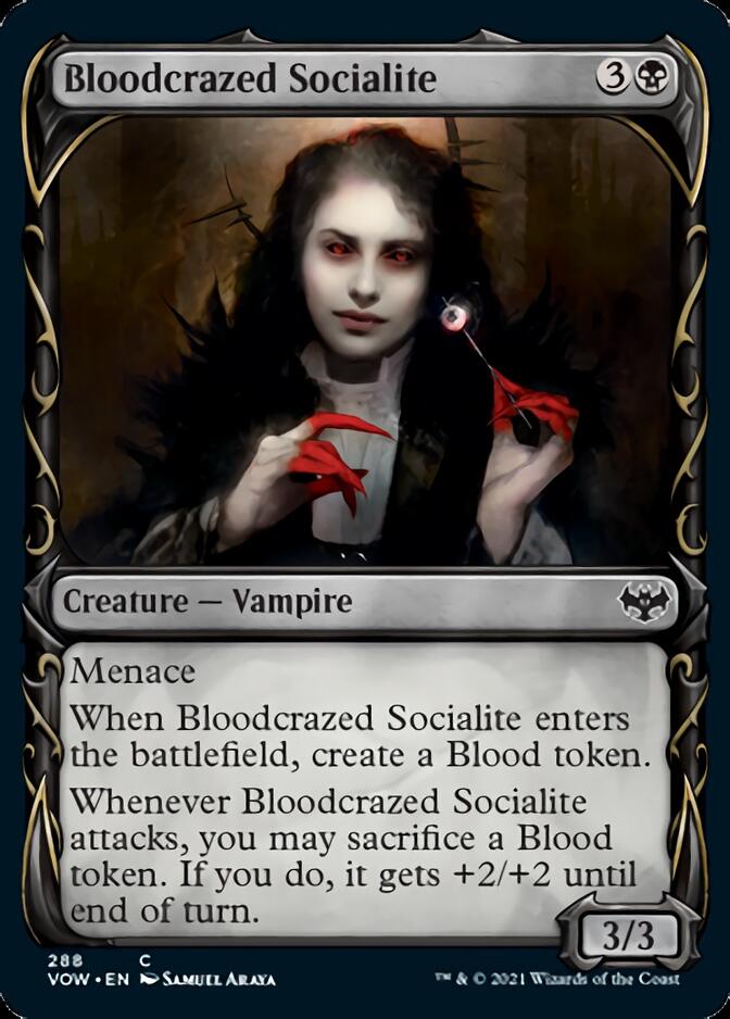 Bloodcrazed Socialite (Showcase Fang Frame) [Innistrad: Crimson Vow] | Golgari Games