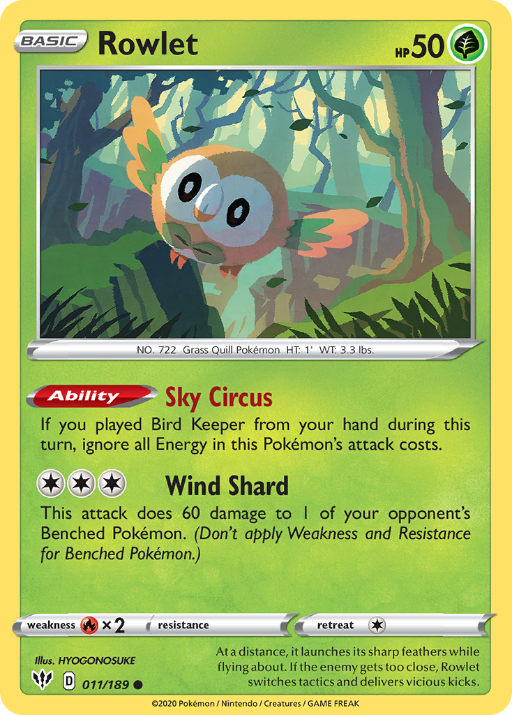 Rowlet (011/189) [Sword & Shield: Darkness Ablaze] | Golgari Games