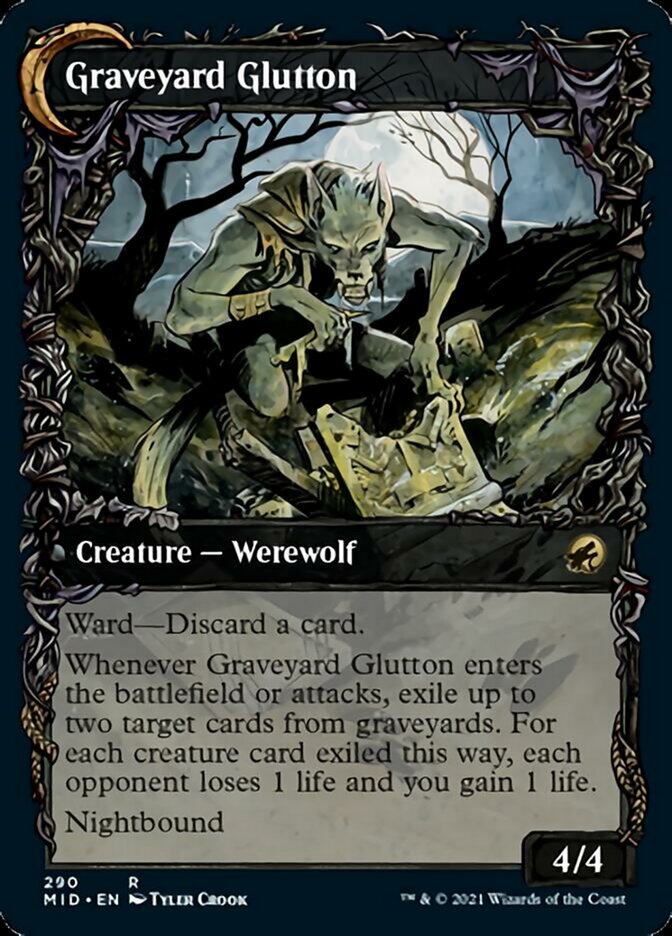 Graveyard Trespasser // Graveyard Glutton (Showcase Equinox) [Innistrad: Midnight Hunt] | Golgari Games