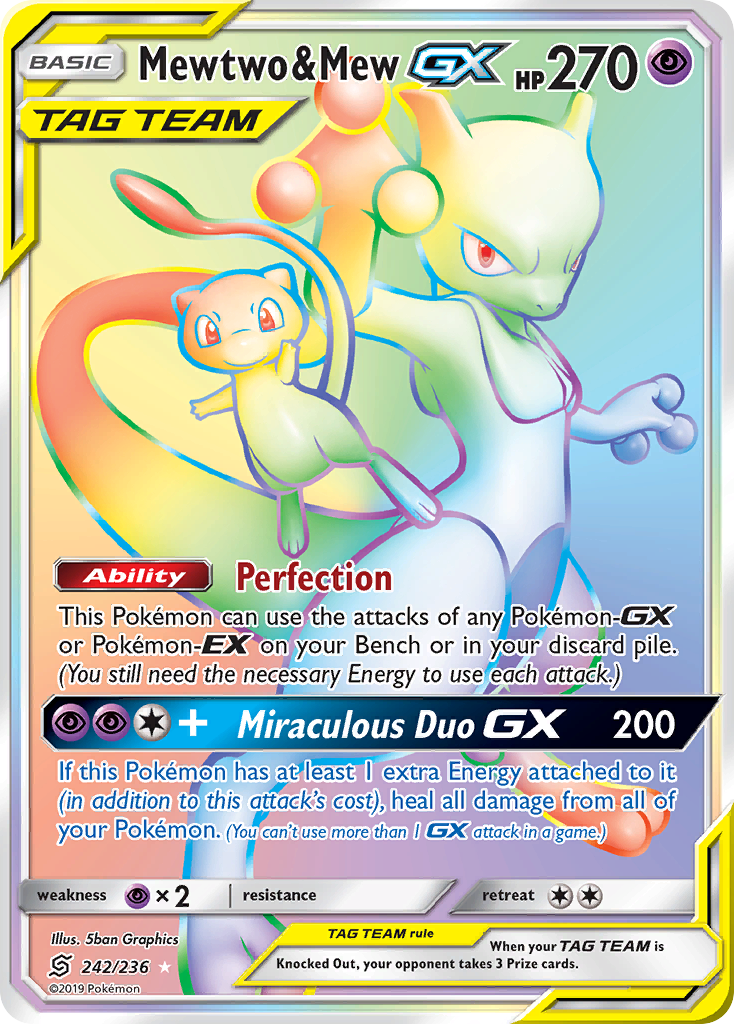 Mewtwo & Mew GX (242/236) [Sun & Moon: Unified Minds] | Golgari Games