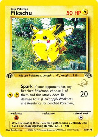 Pikachu (60/64) (W Stamped Promo) [Jungle 1st Edition] | Golgari Games