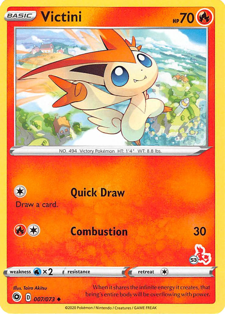 Victini (007/073) (Cinderace Stamp #53) [Battle Academy 2022] | Golgari Games