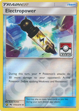 Electropower (172a/214) (League Promo) [Sun & Moon: Lost Thunder] | Local Legends