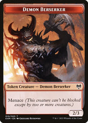 Human Warrior // Demon Berserker Double-sided Token [Kaldheim Tokens] | Local Legends
