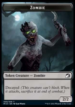 Zombie (005) // Beast (008) Double-sided Token [Innistrad: Midnight Hunt Tokens] | Golgari Games