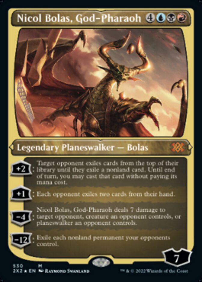 Nicol Bolas, God-Pharaoh (Foil Etched) [Double Masters 2022] | Golgari Games