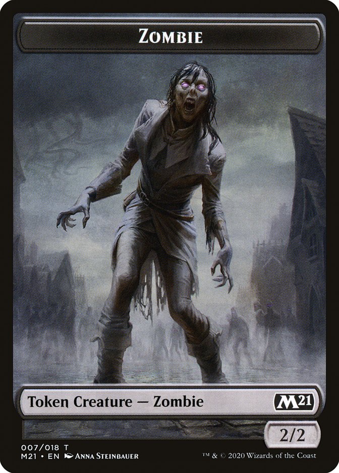 Construct // Zombie Double-sided Token [Core Set 2021 Tokens] | Golgari Games