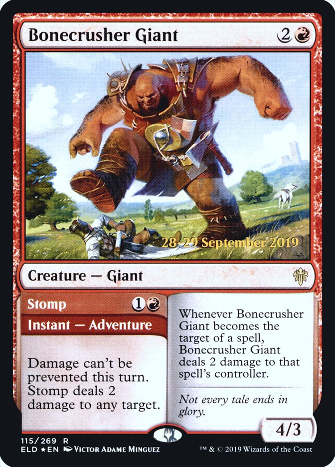 Bonecrusher Giant // Stomp [Throne of Eldraine Prerelease Promos] | Golgari Games