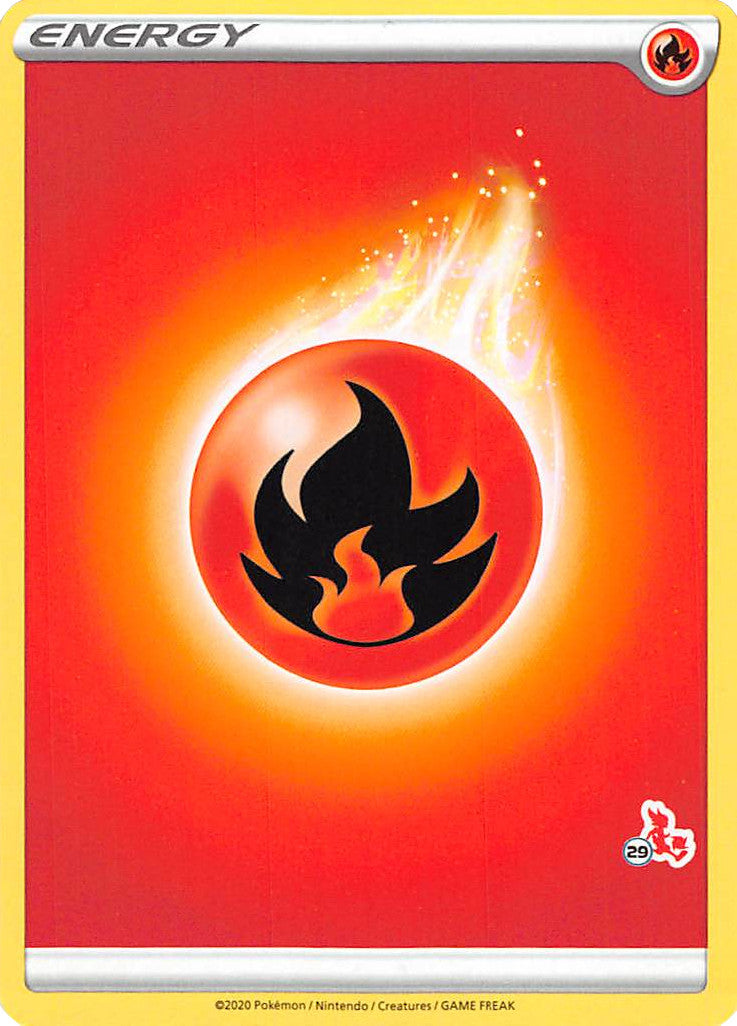 Fire Energy (Cinderace Stamp #29) [Battle Academy 2022] | Local Legends