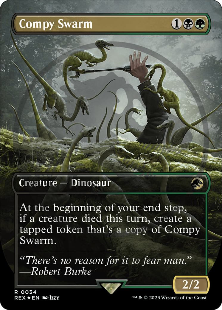 Compy Swarm Emblem (Borderless) [Jurassic World Collection Tokens] | Golgari Games