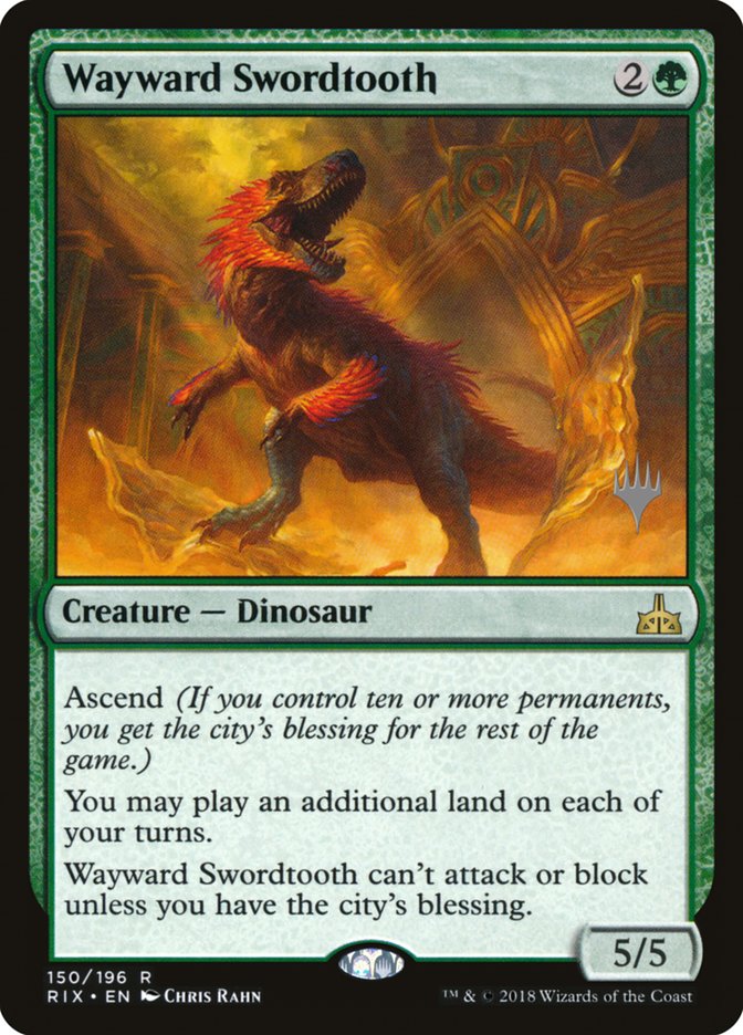 Wayward Swordtooth (Promo Pack) [Rivals of Ixalan Promos] | Golgari Games