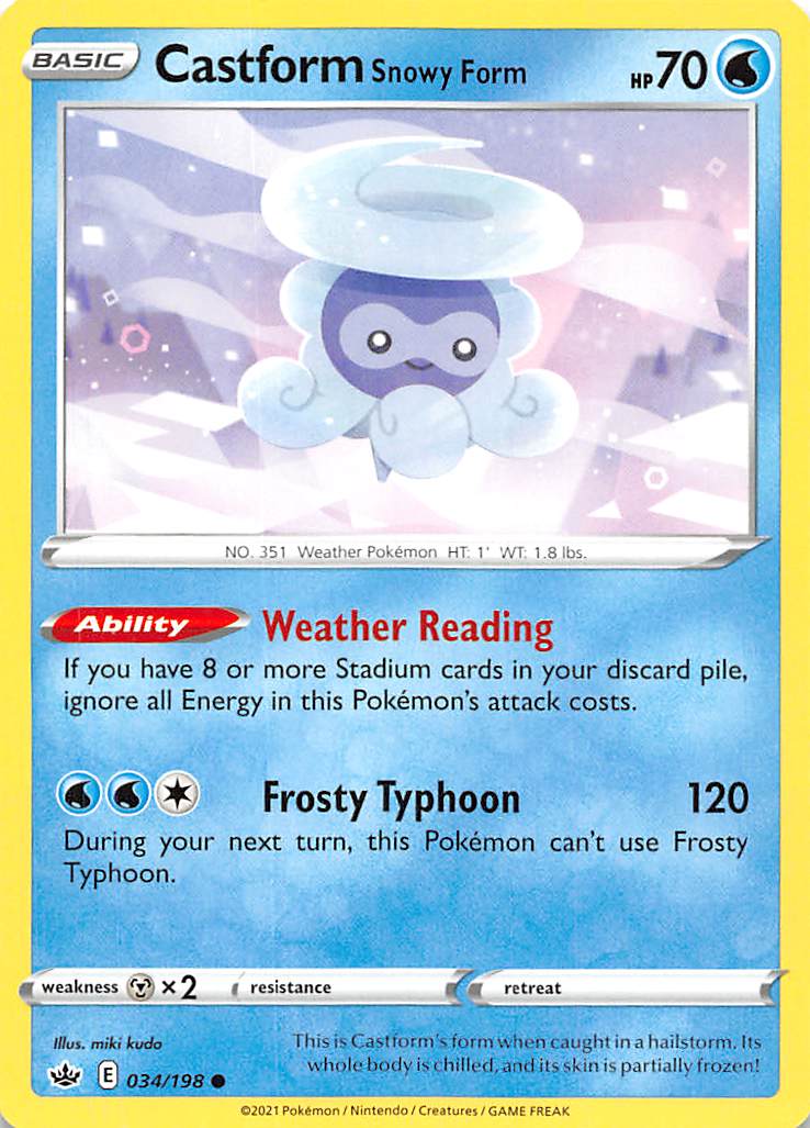 Castform Snowy Form (034/198) [Sword & Shield: Chilling Reign] | Golgari Games