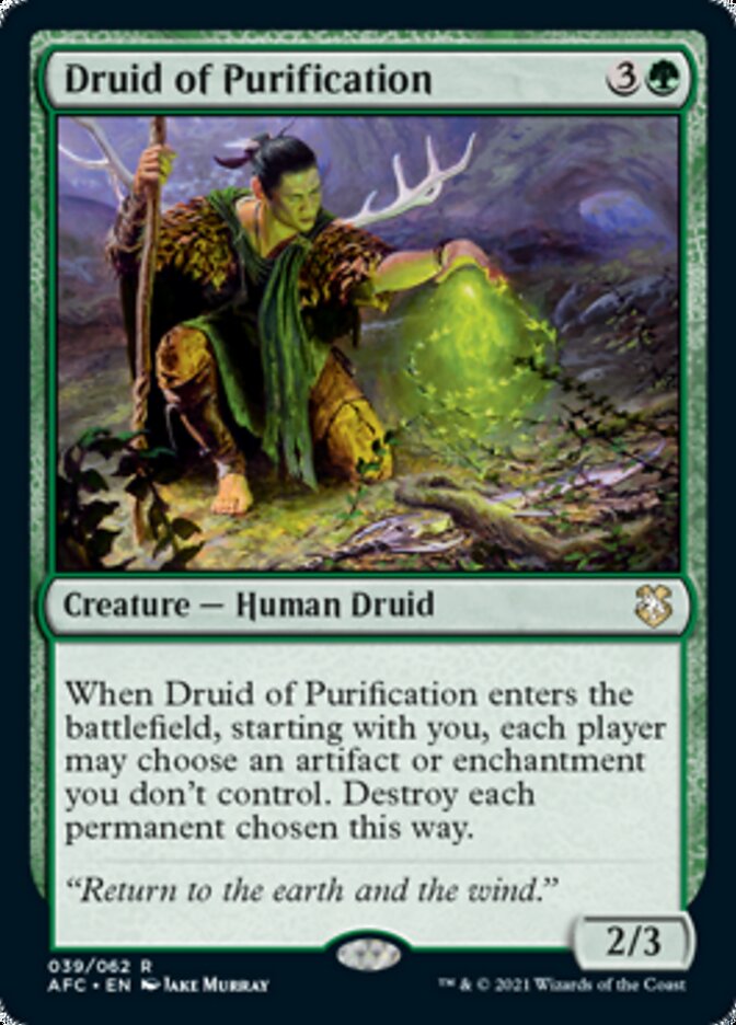 Druid of Purification [Dungeons & Dragons: Adventures in the Forgotten Realms Commander] | Golgari Games