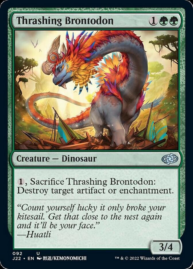 Thrashing Brontodon [Jumpstart 2022] | Golgari Games