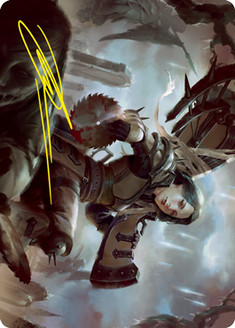 Sawblade Slinger Art Card (Gold-Stamped Signature) [Innistrad: Crimson Vow Art Series] | Local Legends