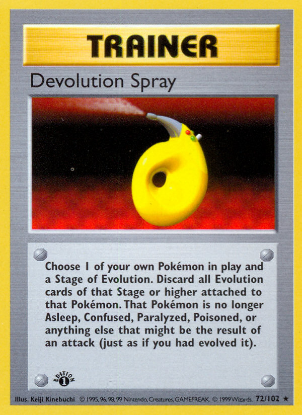 Devolution Spray (72/102) (Shadowless) [Base Set 1st Edition] | Golgari Games