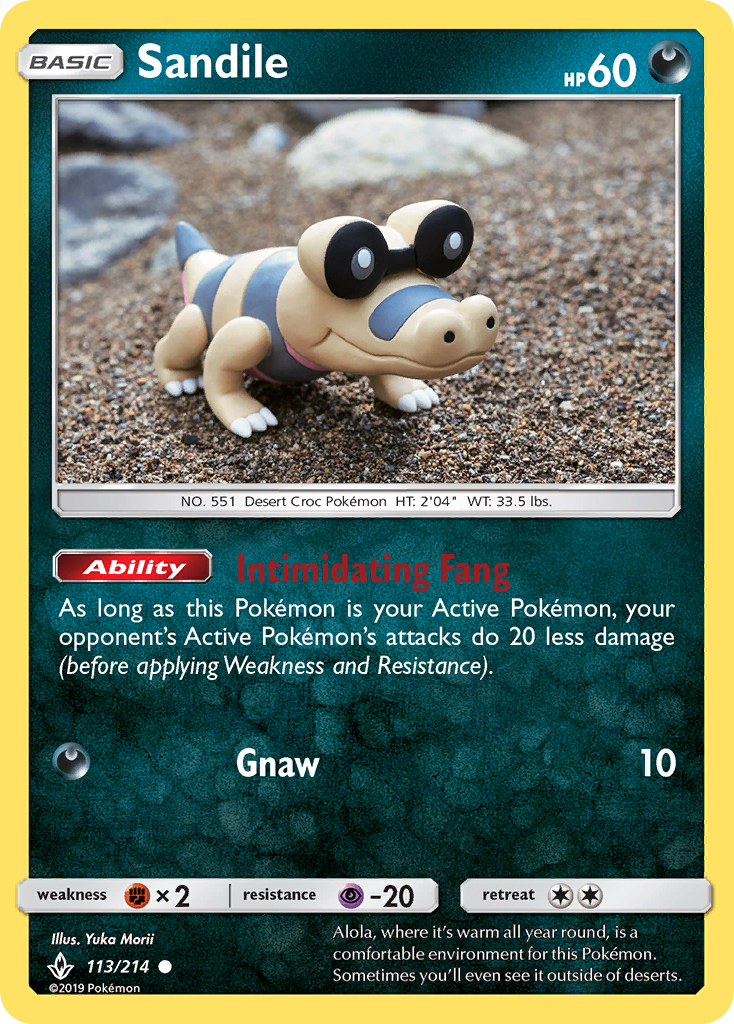 Sandile (113/214) [Sun & Moon: Unbroken Bonds] | Golgari Games