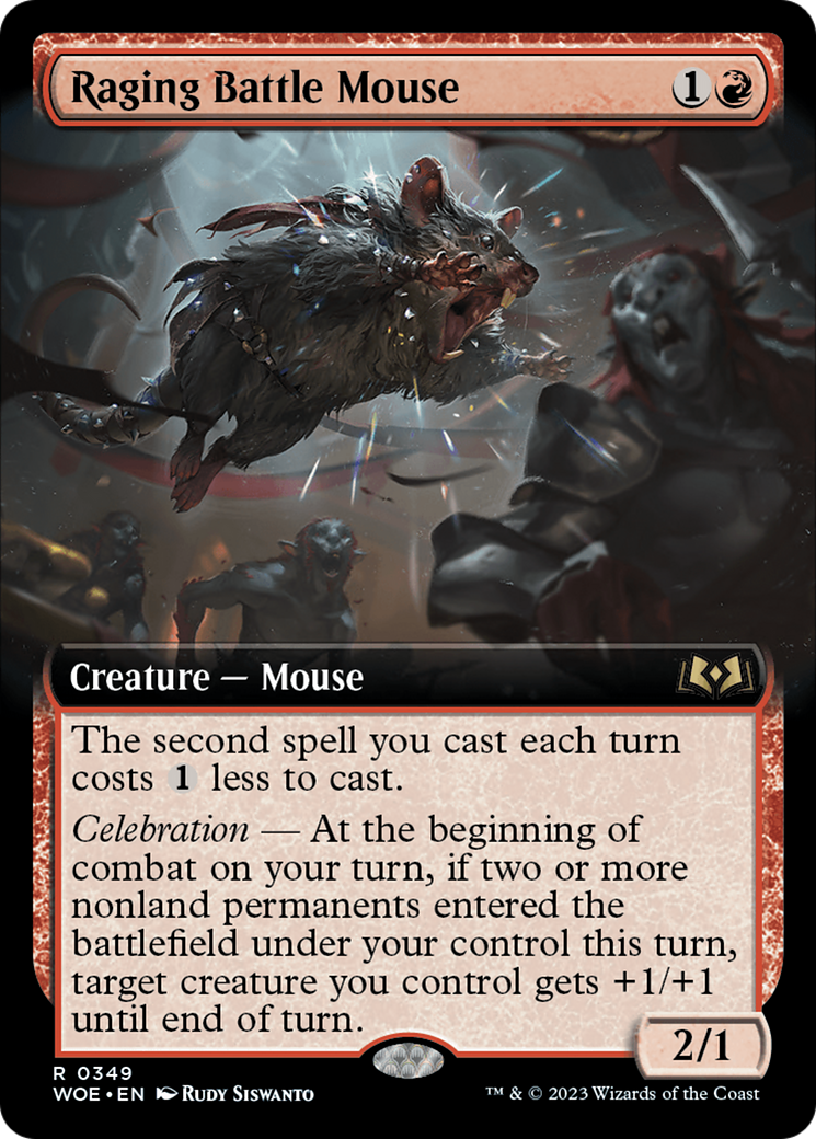 Raging Battle Mouse (Extended Art) [Wilds of Eldraine] | Golgari Games