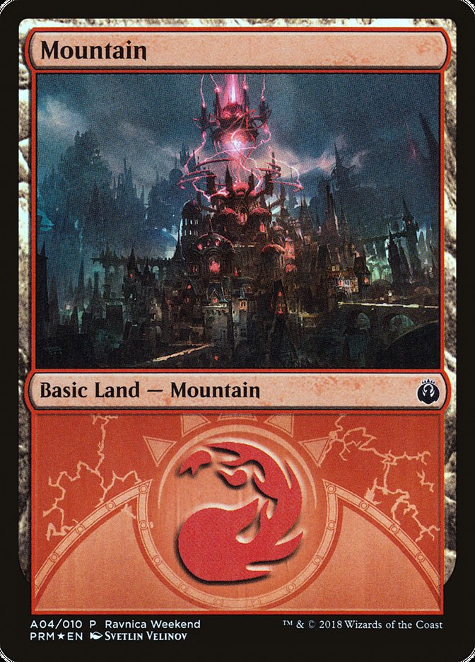 Mountain (A04) [Ravnica Allegiance Ravnica Weekend] | Golgari Games