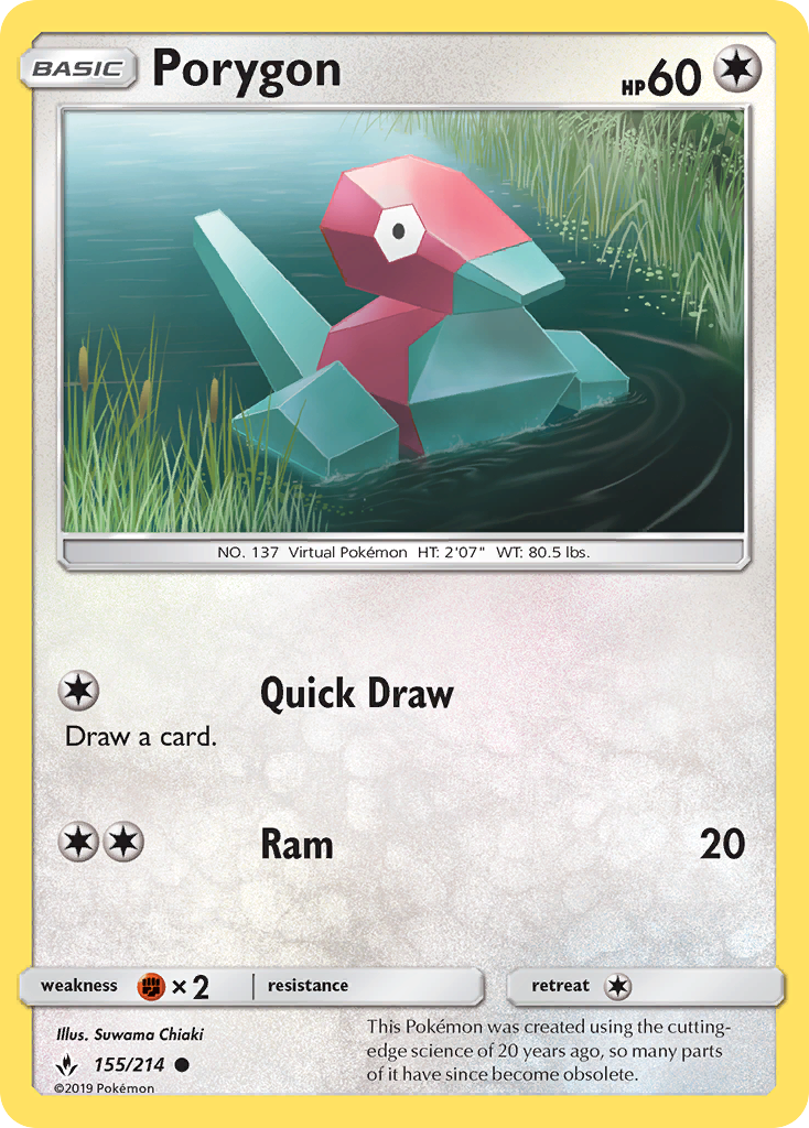 Porygon (155/214) [Sun & Moon: Unbroken Bonds] | Golgari Games