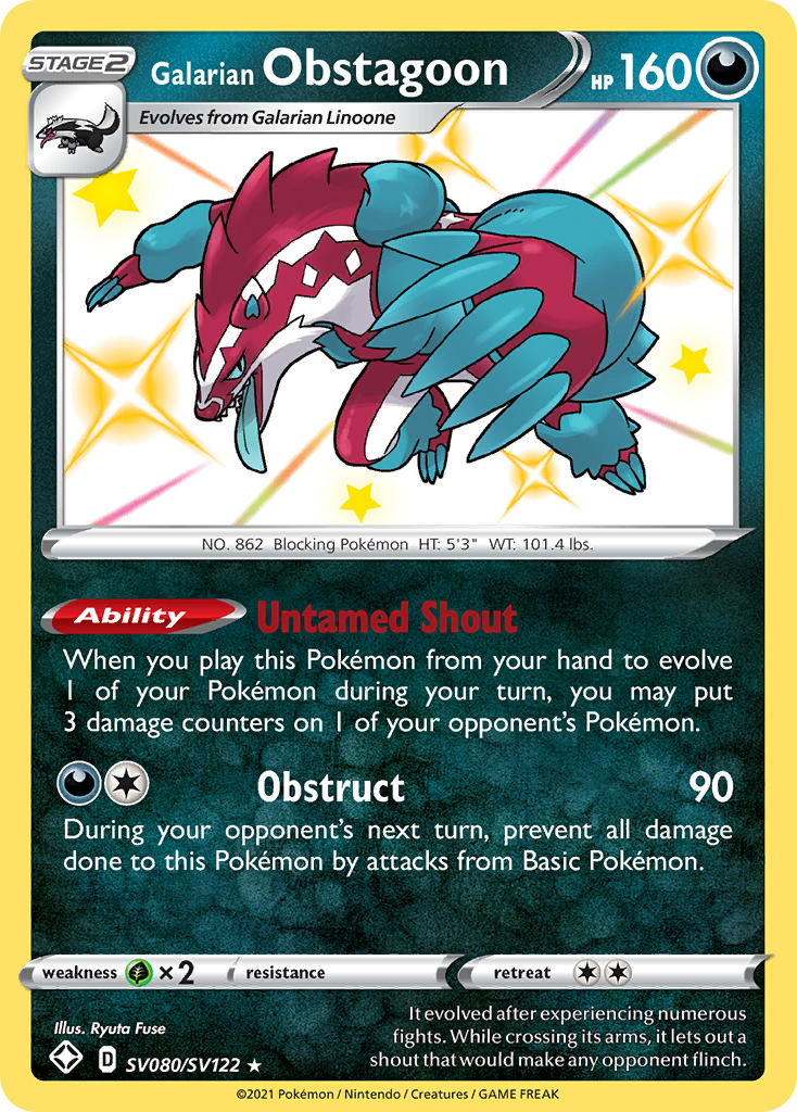 Galarian Obstagoon (SV080/SV122) [Sword & Shield: Shining Fates] | Local Legends