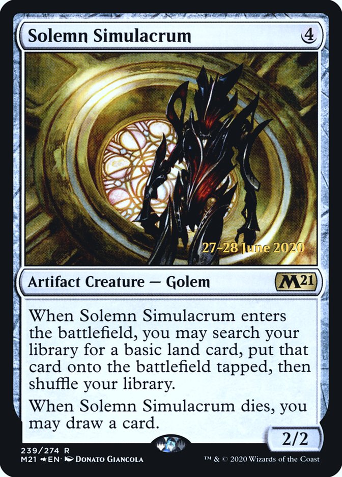 Solemn Simulacrum [Core Set 2021 Prerelease Promos] | Golgari Games