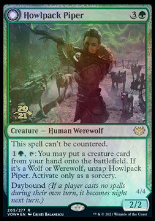 Howlpack Piper // Wildsong Howler [Innistrad: Crimson Vow Prerelease Promos] | Golgari Games