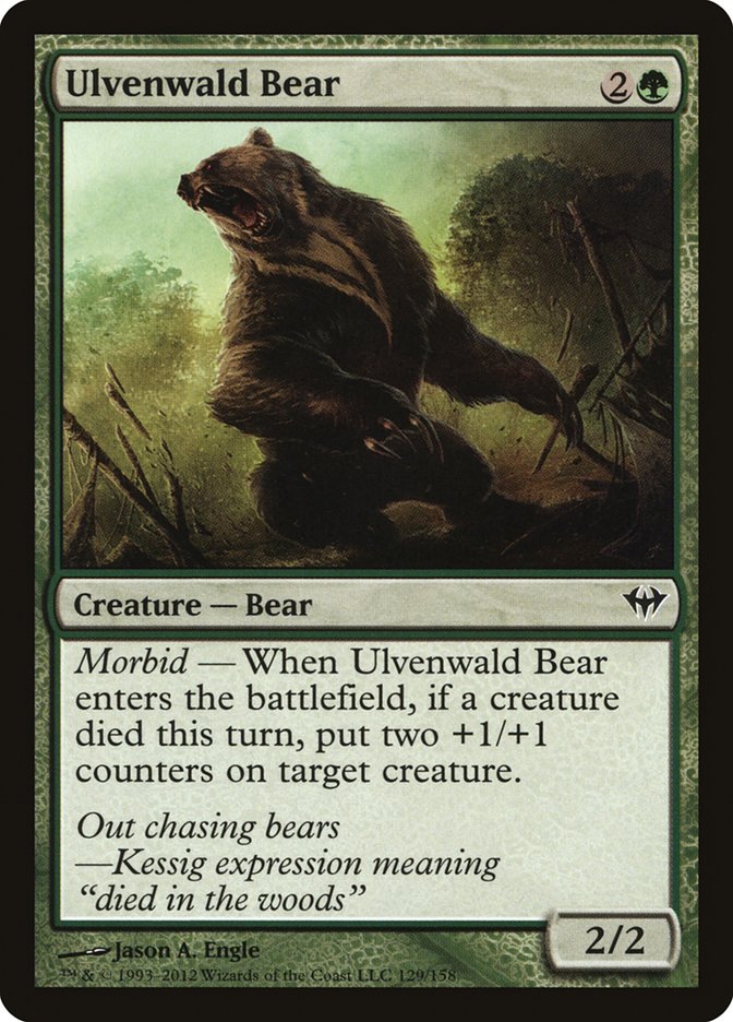 Ulvenwald Bear [Dark Ascension] | Golgari Games