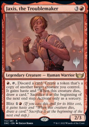 Jaxis, the Troublemaker (Promo Pack) [Streets of New Capenna Promos] | Local Legends