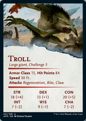 Troll Art Card (Gold-Stamped Signature) [Dungeons & Dragons: Adventures in the Forgotten Realms Art Series] | Local Legends