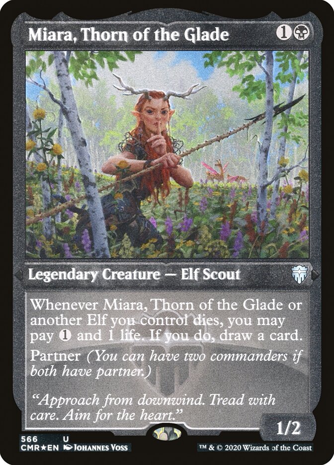 Miara, Thorn of the Glade (Etched) [Commander Legends] | Golgari Games