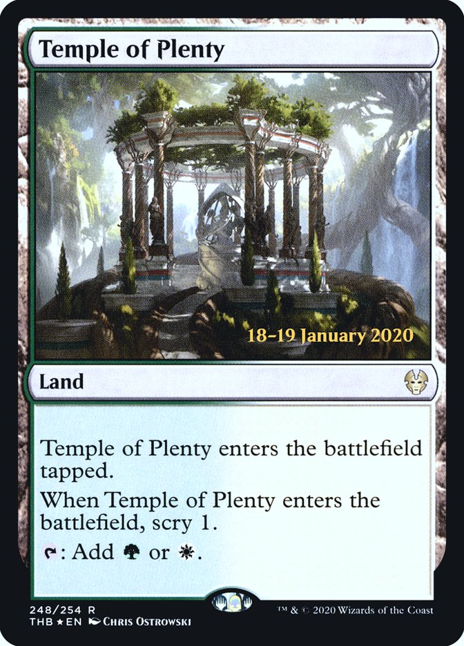 Temple of Plenty [Theros Beyond Death Prerelease Promos] | Golgari Games