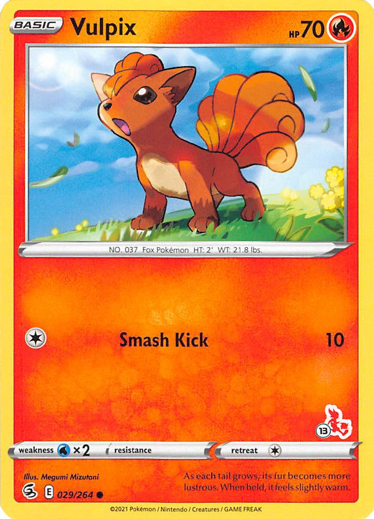 Vulpix (029/264) (Cinderace Stamp #13) [Battle Academy 2022] | Golgari Games