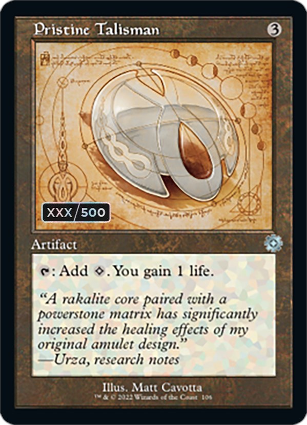 Pristine Talisman (Retro Schematic) (Serial Numbered) [The Brothers' War Retro Artifacts] | Local Legends
