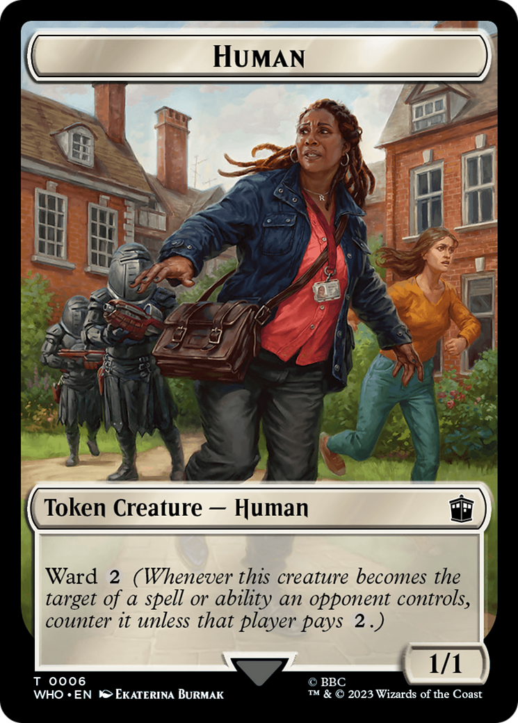 Human (0006) // Beast Double-Sided Token [Doctor Who Tokens] | Golgari Games