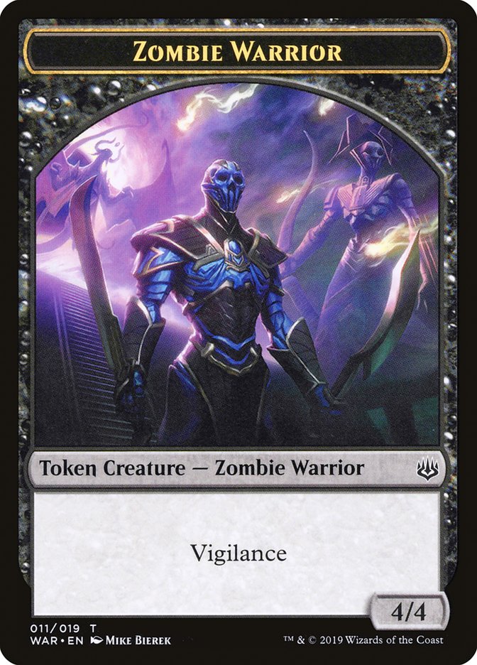 Zombie Warrior Token [War of the Spark Tokens] | Golgari Games