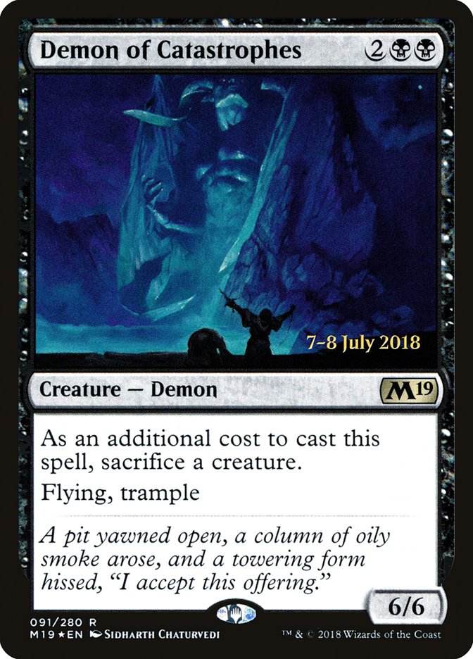 Demon of Catastrophes [Core Set 2019 Prerelease Promos] | Golgari Games