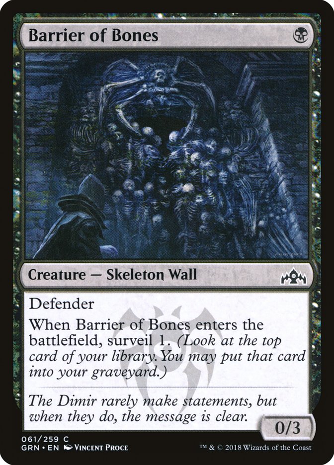 Barrier of Bones [Guilds of Ravnica] | Golgari Games