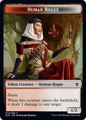 Human Rogue // Food (18) Double-sided Token [Throne of Eldraine Tokens] | Golgari Games